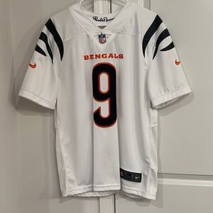 Nike White Joe Burrow Bengals Jersey with Black and Orange Accents